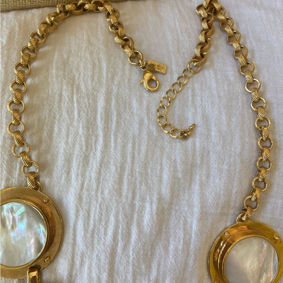 Kate Spade NY All Aboard Mother of Pearl Gold Plated Necklace Cruise Vacation - Picture 6 of 15